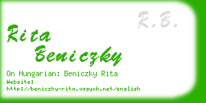 rita beniczky business card